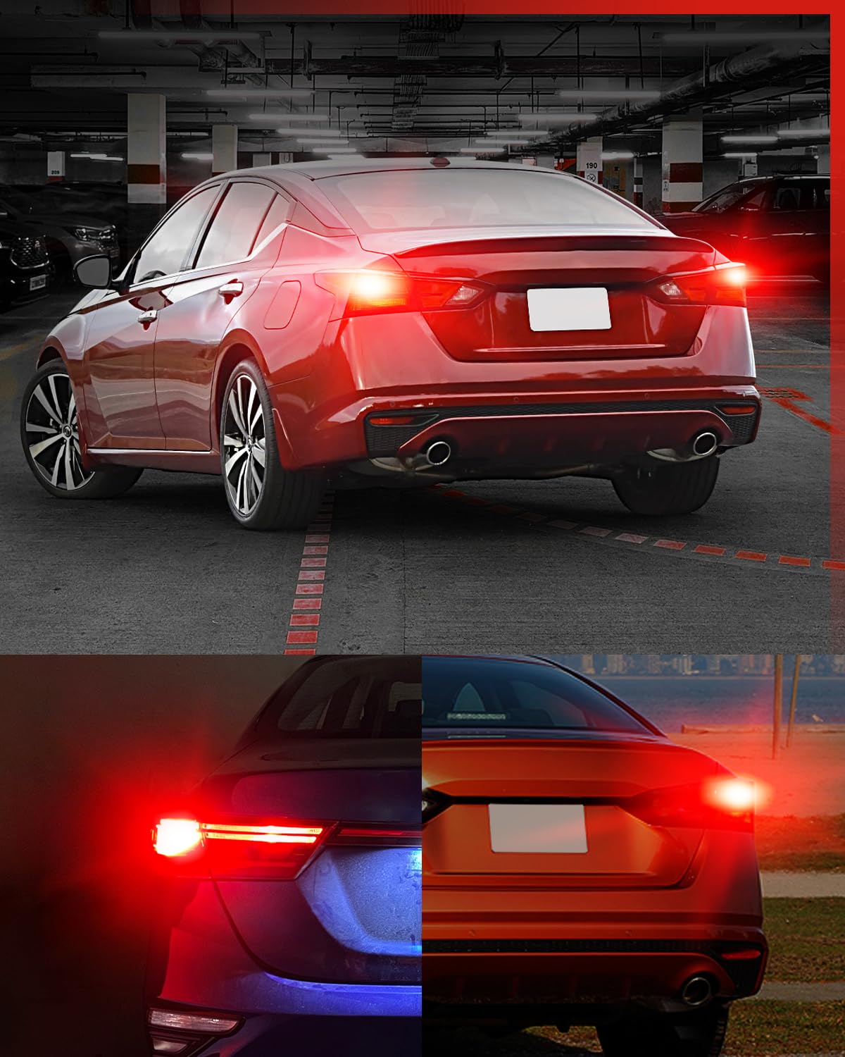 LASFIT illuminated brake bulb on road enhancing nighttime safety