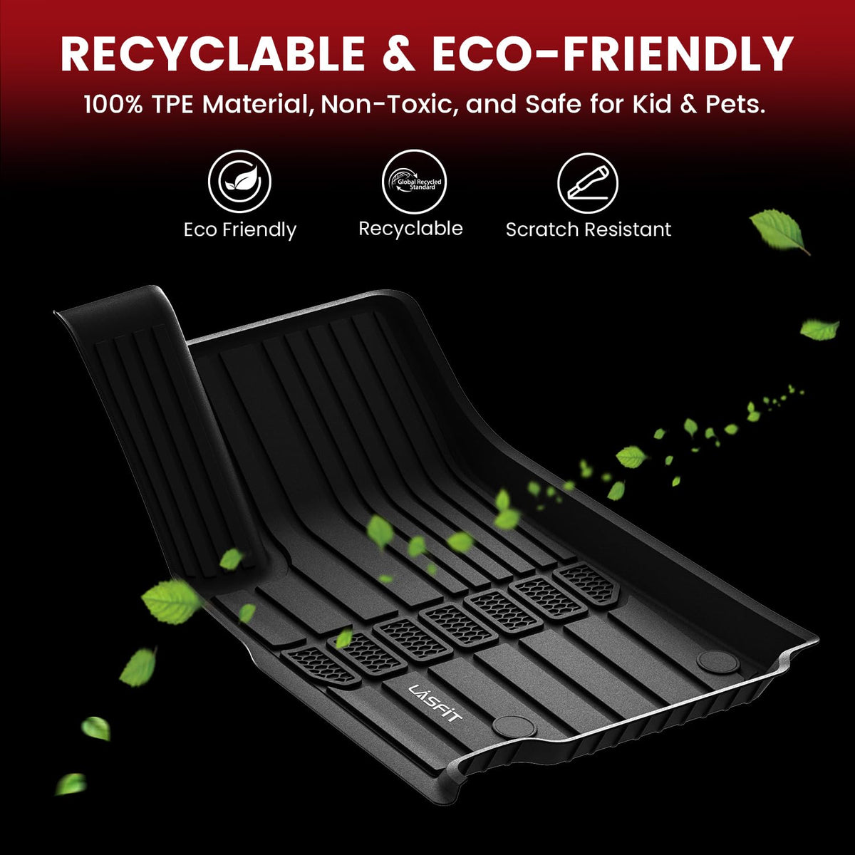 LASFIT mat with mud and water beading for easy cleanup
