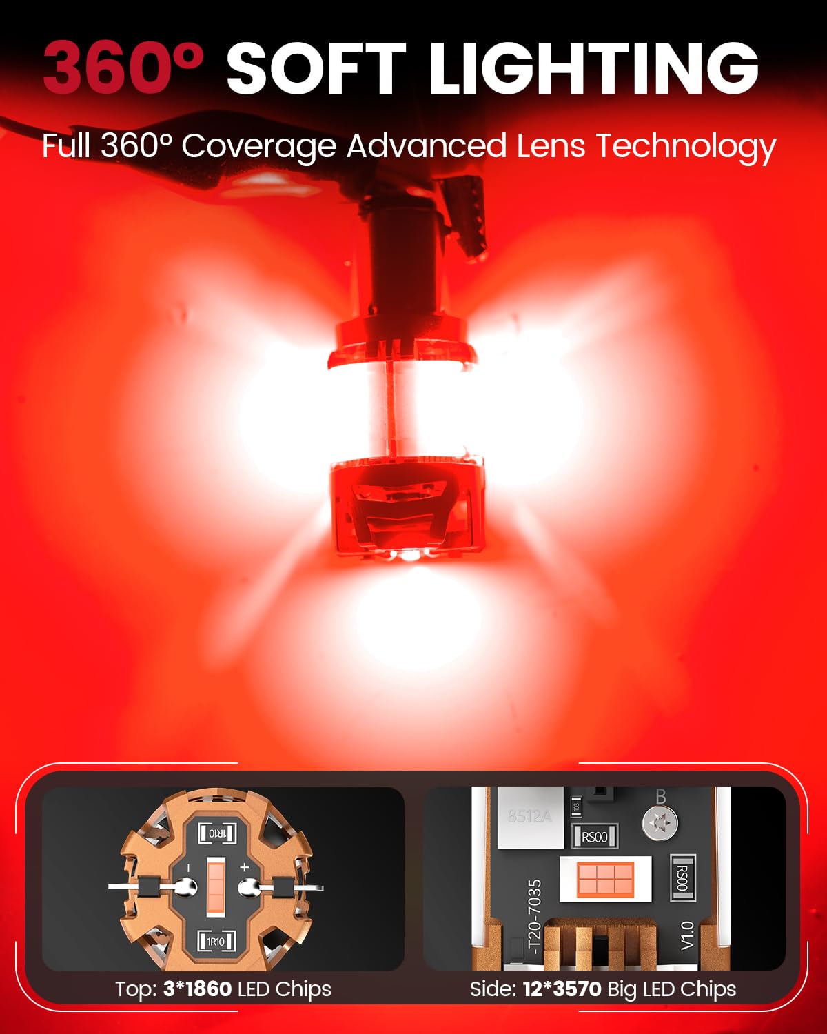 LASFIT night-time brake illumination showing intense red visibility benefit