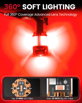 LASFIT night-time brake illumination showing intense red visibility benefit