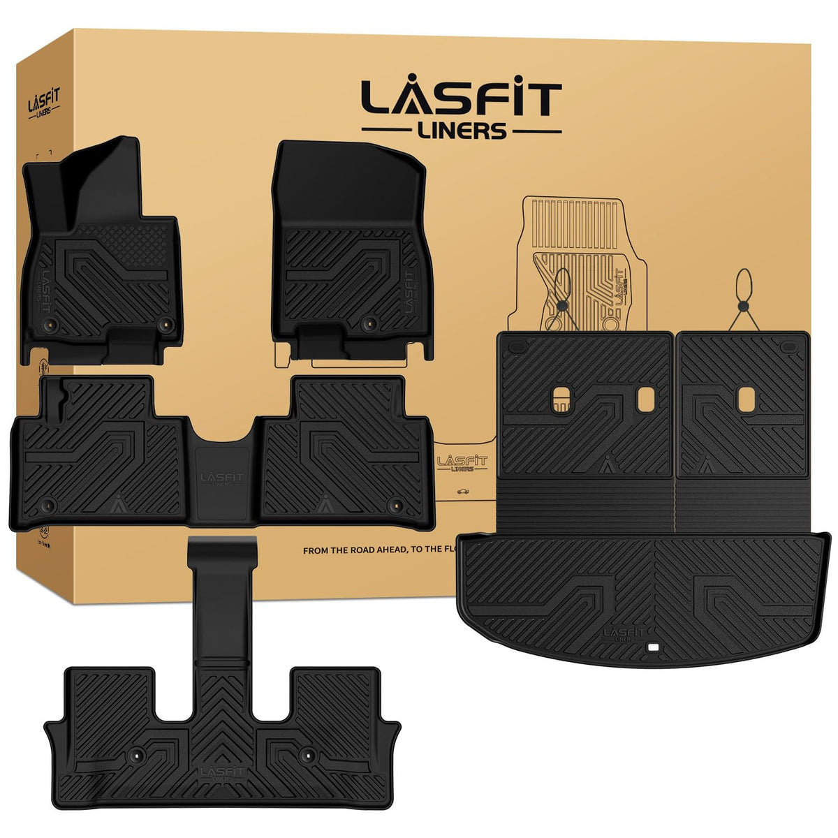 LASFIT front row mats installed in Palisade Hybrid showing full coverage and protection
