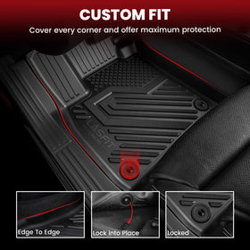 LASFIT second row mat fitting precisely around seat bases for secure, stable placement