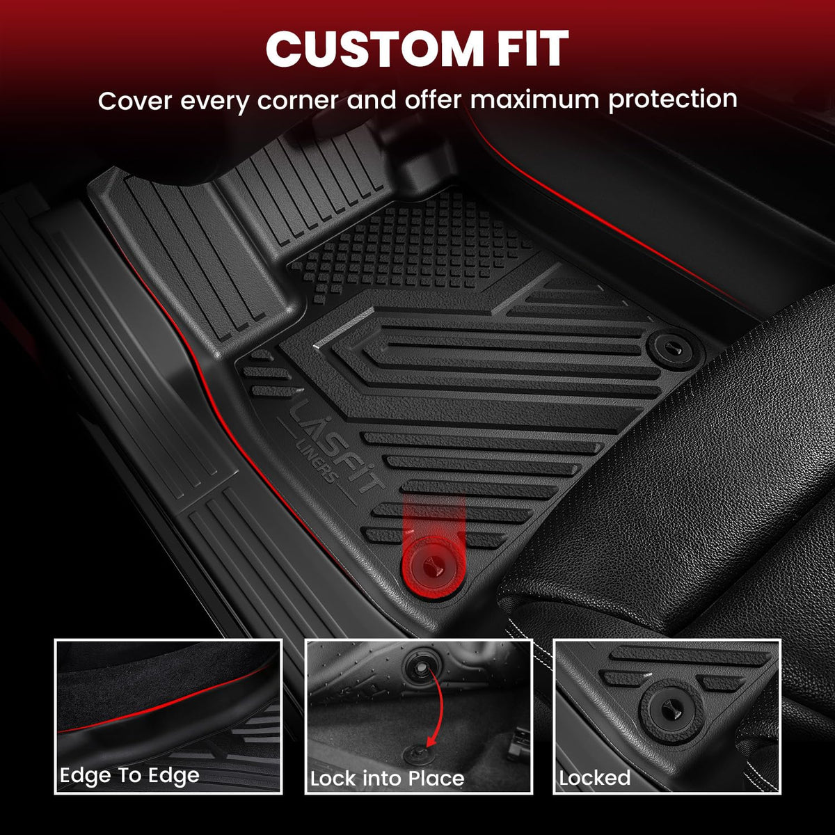 LASFIT third row liner fitted across seats protecting rear cabin area