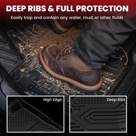 LASFIT raised edge detail capturing spills and preventing carpet stains