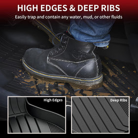 LASFIT rear footwell liners protecting backseat carpet from mud