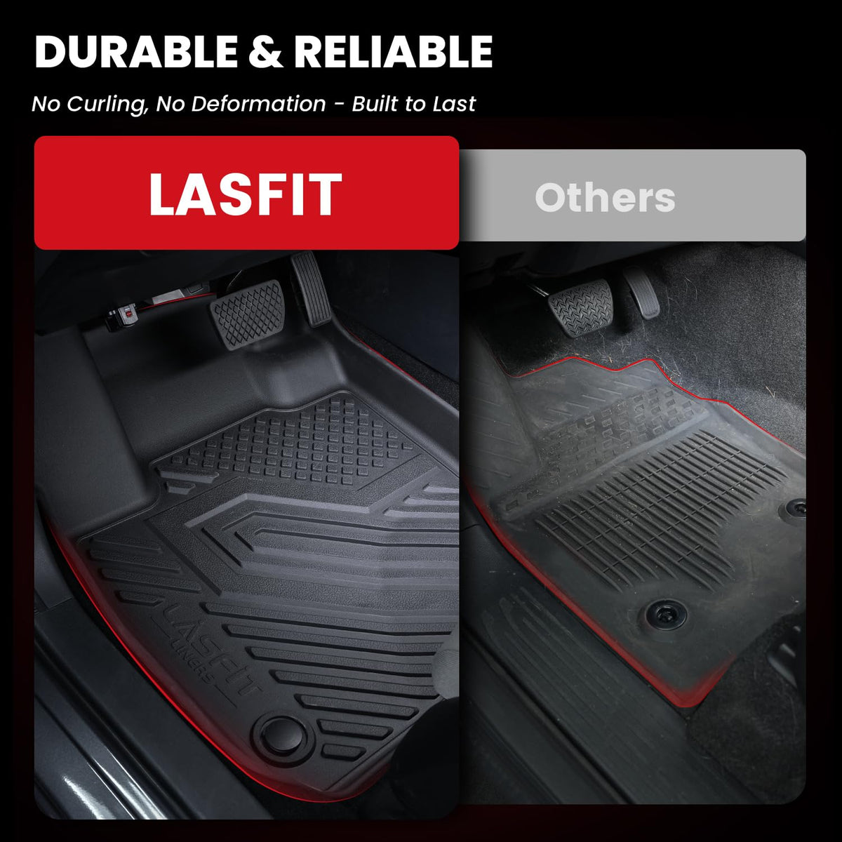 LASFIT rear mats full coverage protecting backseat floor areas
