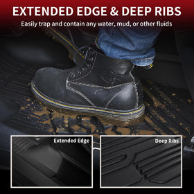 LASFIT rear floor mats installed showing complete rear footwell coverage