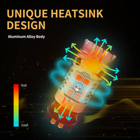 LASFIT rear turn signal on pickup truck glowing amber, ensures clear signaling to drivers