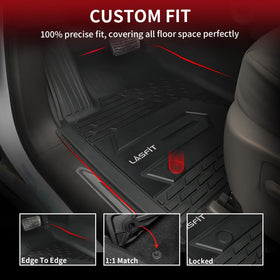 LASFIT rear mat under-seat storage area protecting carpet from spills