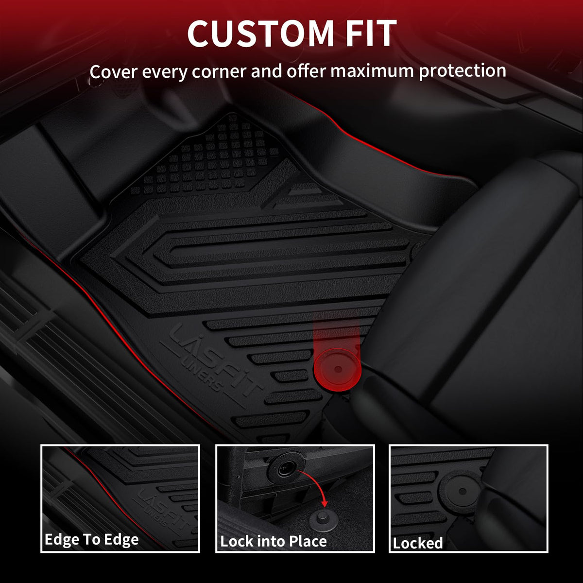 LASFIT rear mat fitting underseat storage area for clean, protected cargo