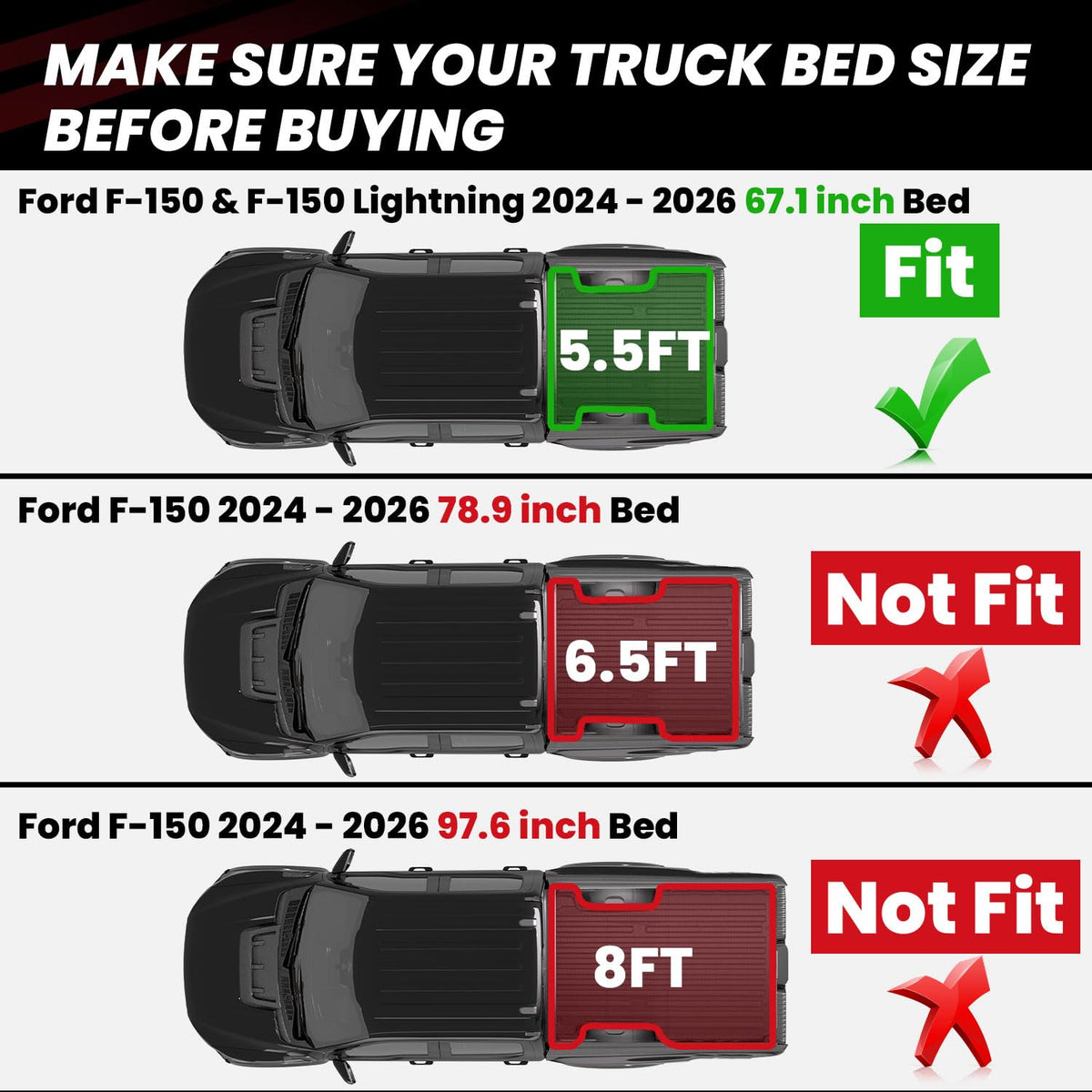 LASFIT tailgate mat flat lay demonstrating easy placement and fit