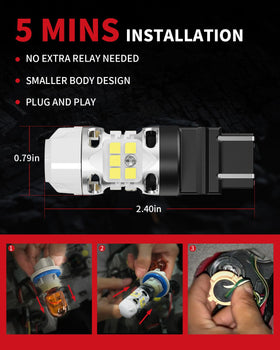 LASFIT WT21W beam pattern on driveway showing 360-degree light coverage for safer reversing