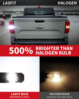 LASFIT bulb installed in truck reverse light showing improved visibility when backing up