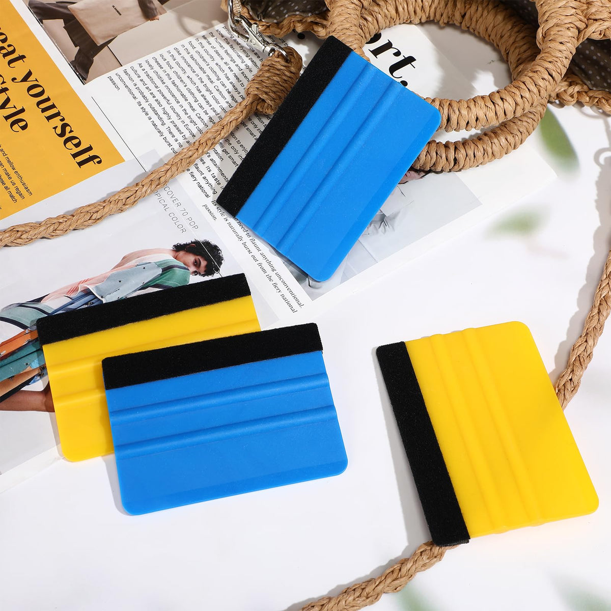 Lasnten squeegees inside a garage toolkit for organized project readiness