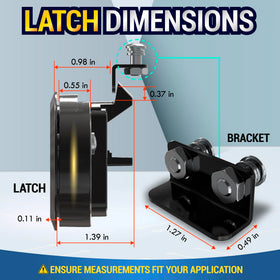 LATCH.IT installed on RV compartment door showing secure flush fit benefit