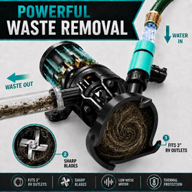 LATCH.IT V2.0 connected to a 3-inch RV waste outlet for a secure dump