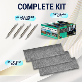 LATCH.IT gift-ready box with springs and three step rugs, ready to install