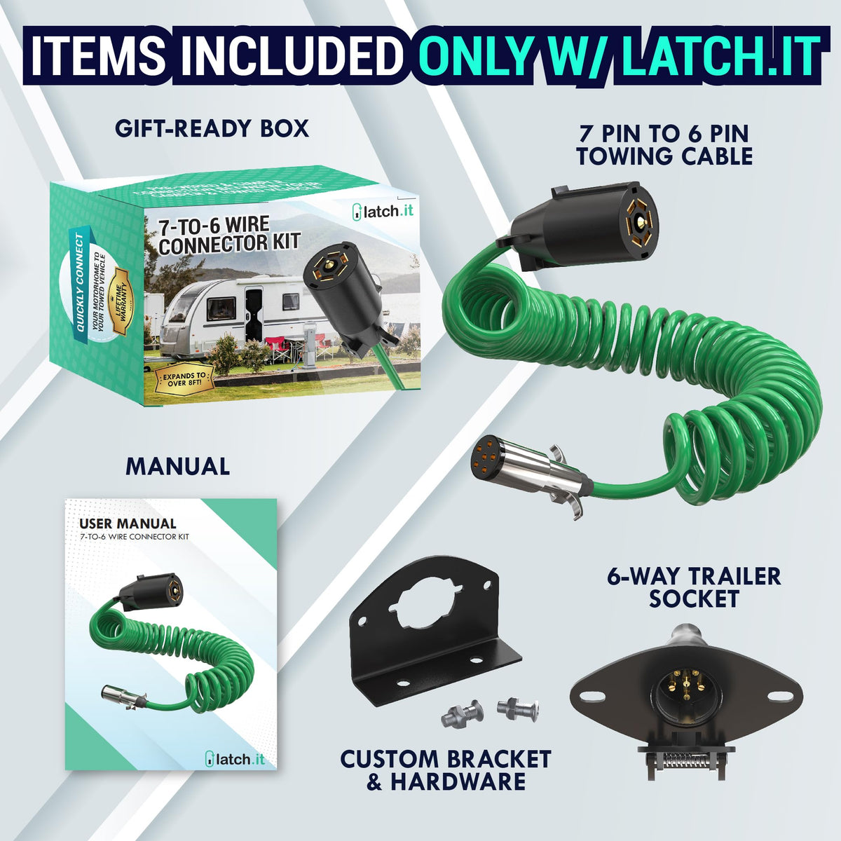 LATCH.IT in towing setup showing trailer connection and safer signaling