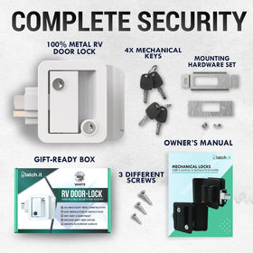 LATCH.IT on an RV door in lifestyle shot showing improved security