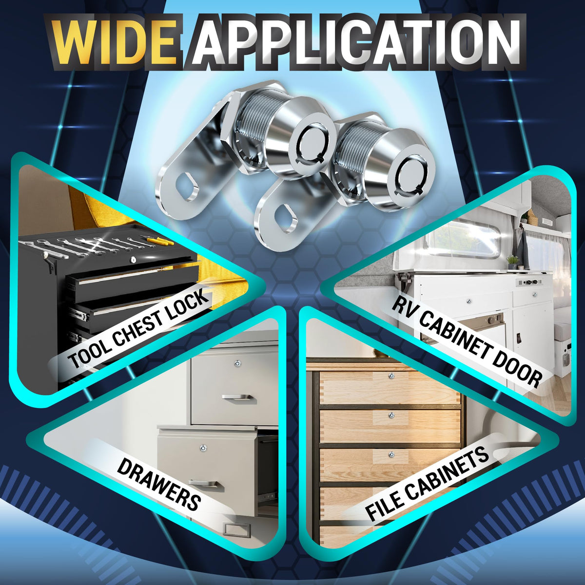 LATCH.IT lock beside ruler showing dimensions for quick fit verification benefit