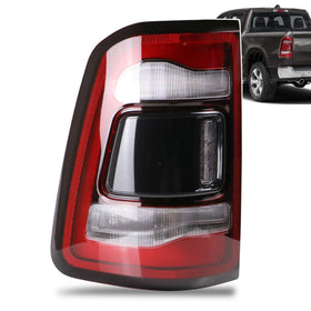 Lathsy driver-side tail light front view showing sleek black cover and bright LEDs benefit visibility