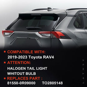 Lathsy rear detail of RAV4 tail light showing mounting points and advantage