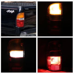 Lathsy tail lights next to a ruler for scale showing correct fitment benefit