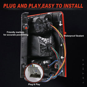 Lathsy tail light backside with connector showing plug-and-play ease