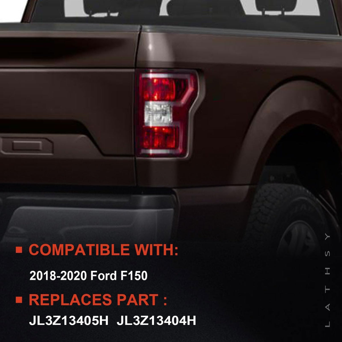 Lathsy close-up of tail light lens detail highlighting durable finish