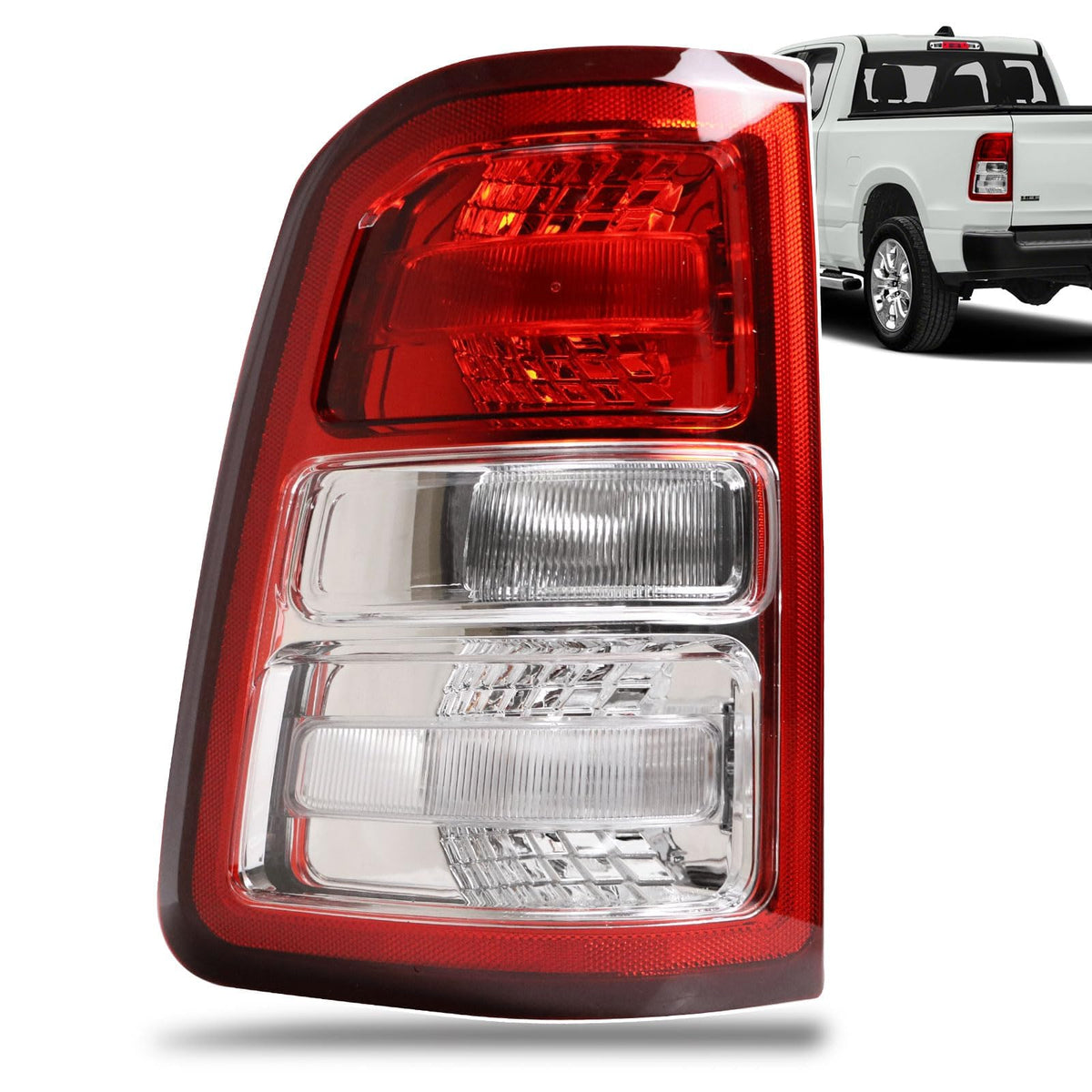 Lathsy tail light front assembly showing chrome bezel and factory look benefit