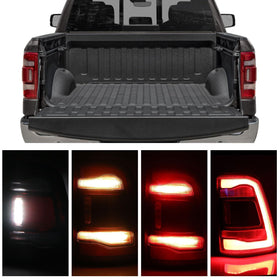 Lathsy tail light illuminated at night showing clear visibility benefit