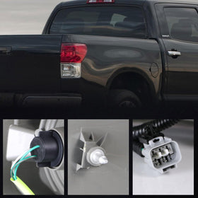Lathsy tail light illuminated at night improving rear visibility and safety