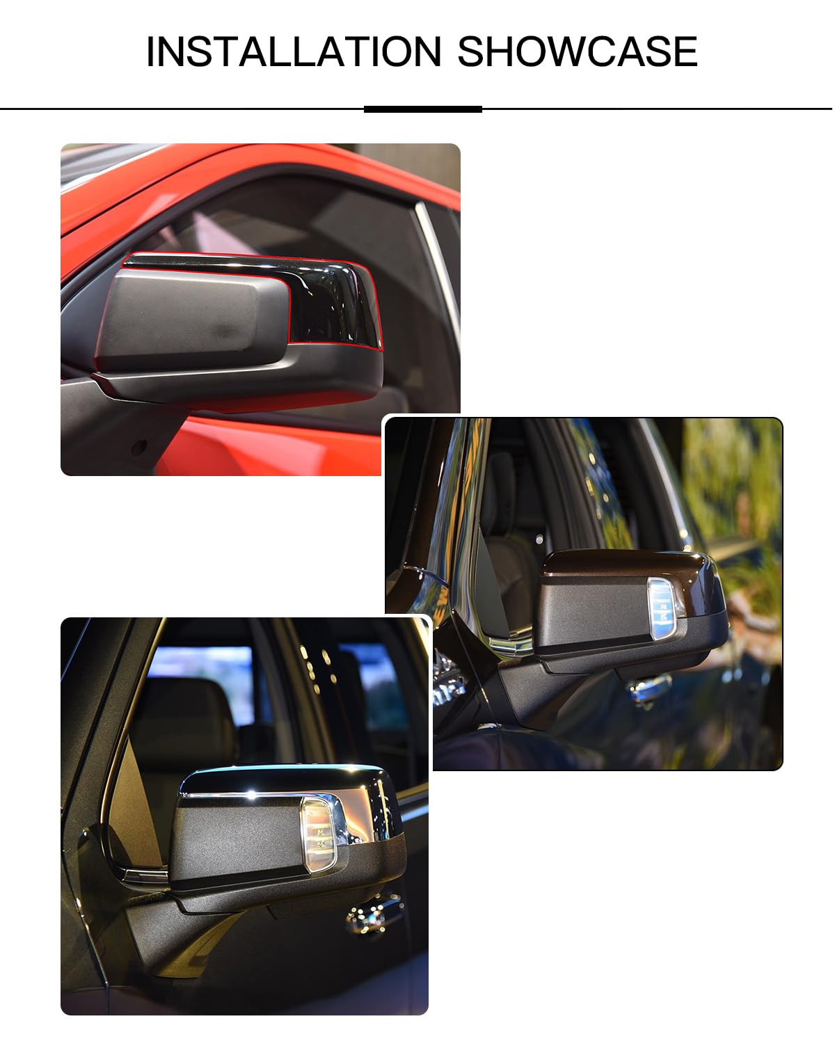 LAUBDGIE mirror cover beside pry tool showing included installation aid