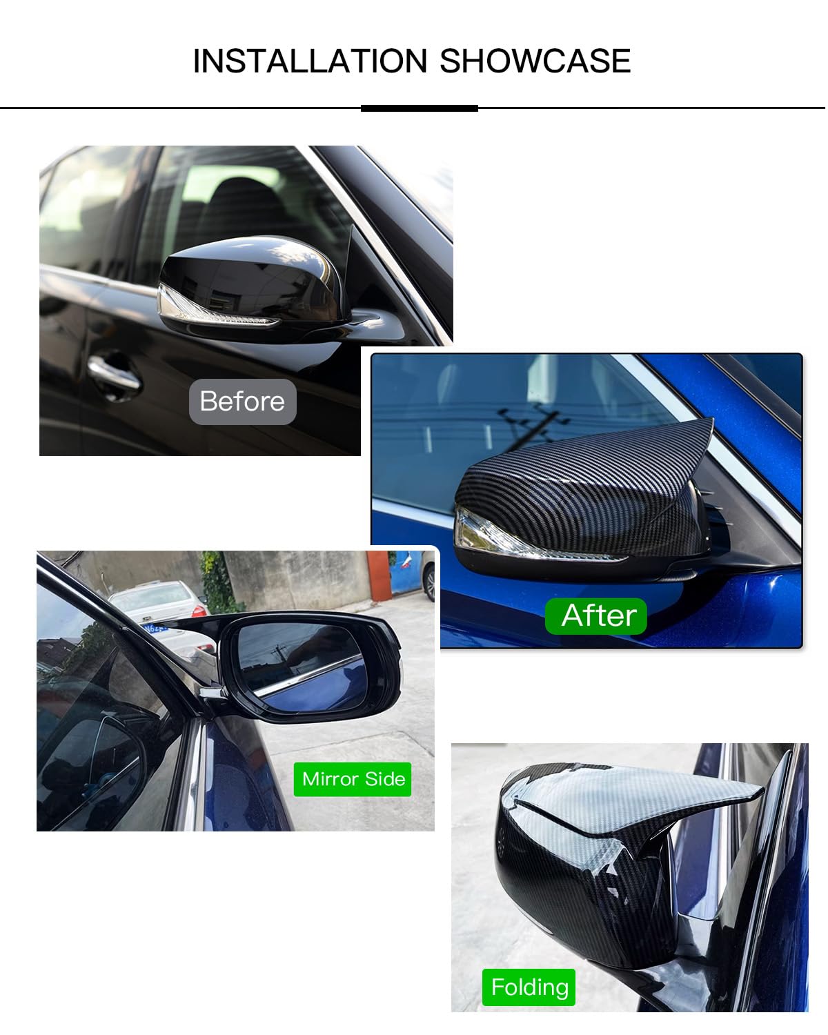 LAUBDGIE side mirror on vehicle showing upgraded appearance benefit