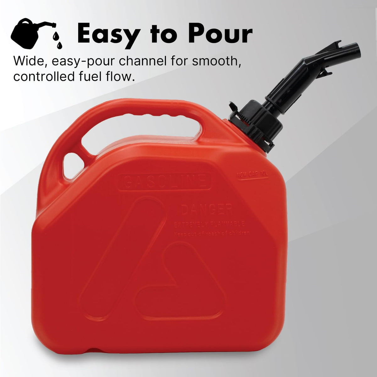 LAUCO retractable spout extended to enable controlled fuel transfer