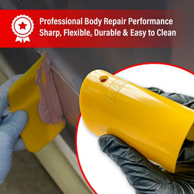 LAUCO spreader applying filler on car panel for smooth finish
