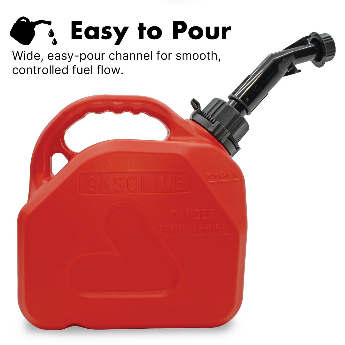 LAUCO transfer hose attached demonstrating precise fuel delivery
