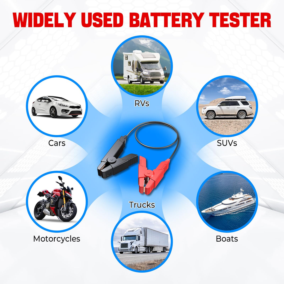 LAUNCH BST 360 app screen displaying test results—shareable reports
