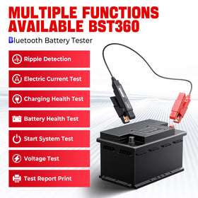 LAUNCH BST 360 in use on car battery—fast cranking and charging checks