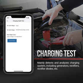 LAUNCH BST360 label and specs closeup showing supported battery standards