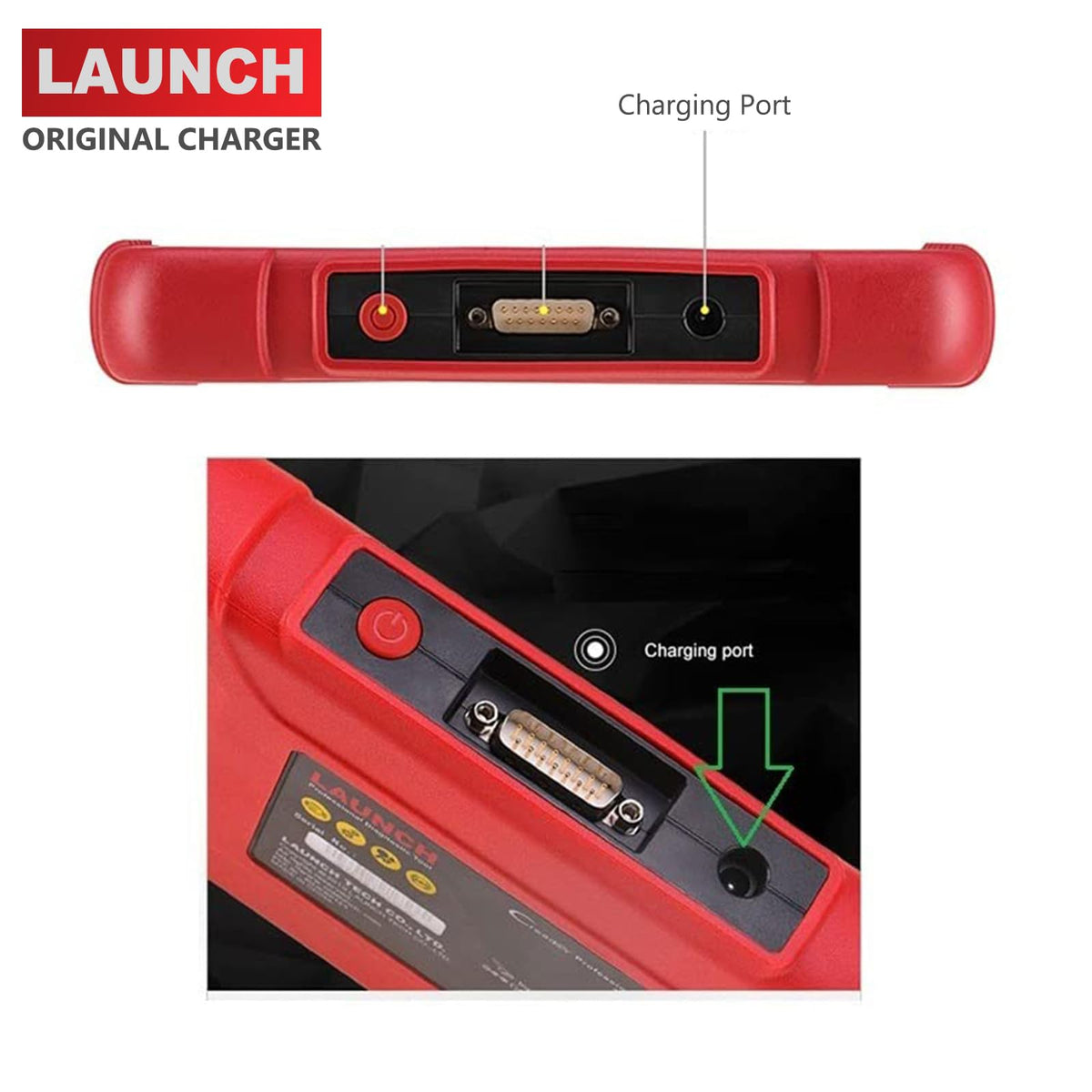 LAUNCH charger cable stretched to show 51-inch length for flexible use