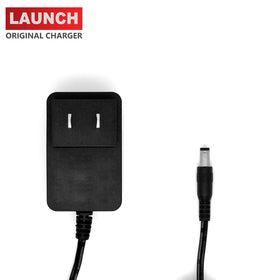 LAUNCH charger powering X-431 scanner during diagnostics for stable power