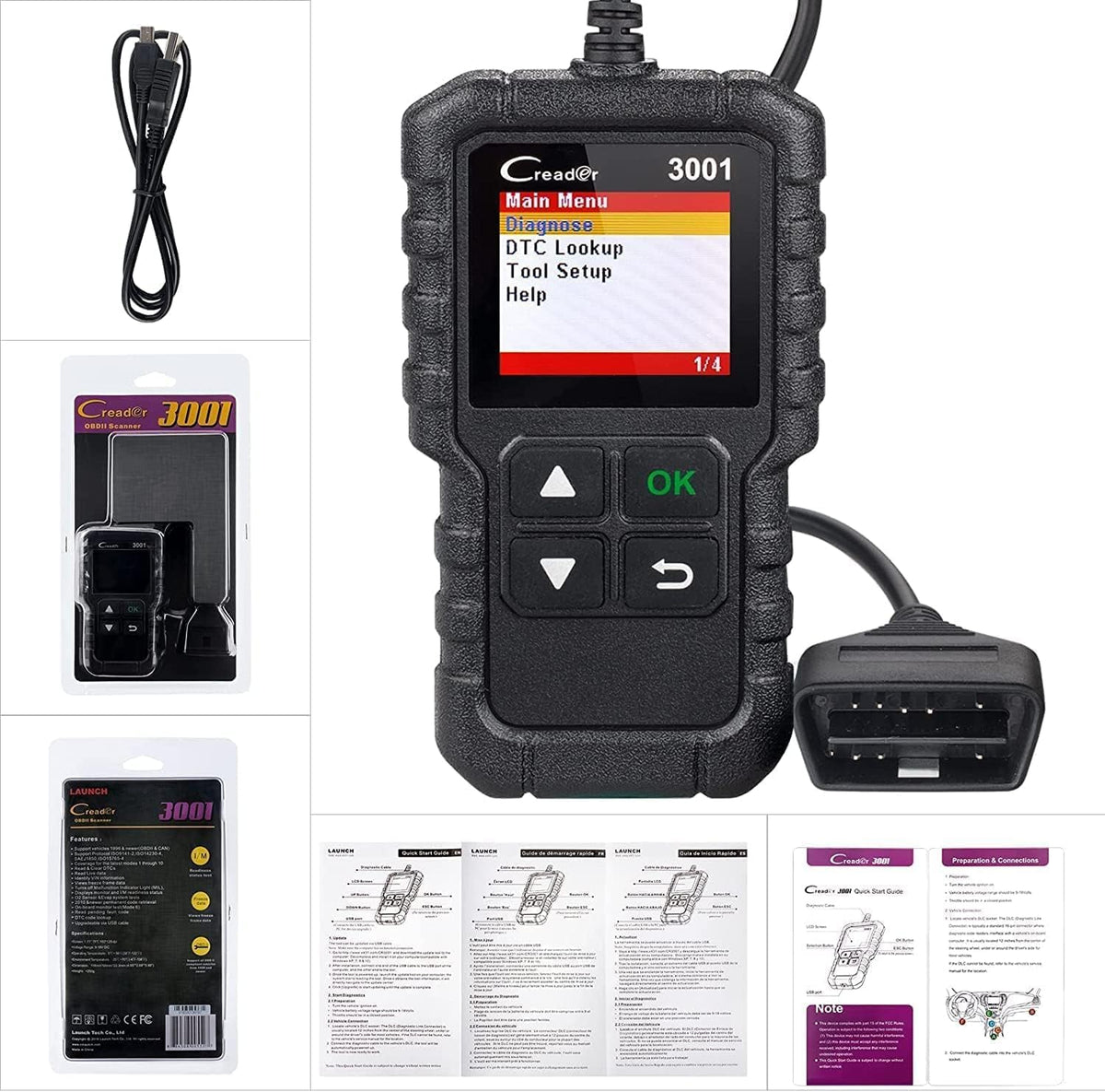 LAUNCH Creader 3001 freeze-frame display showing snapshot data to help pinpoint fault conditions