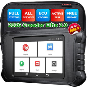 LAUNCH device front view with clear display showing model and ease of use