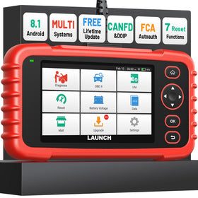 LAUNCH CRP123X front display showing main menu for quick diagnostics