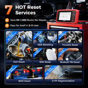 LAUNCH CRP123X device ports and OBD connector showing protocol flexibility