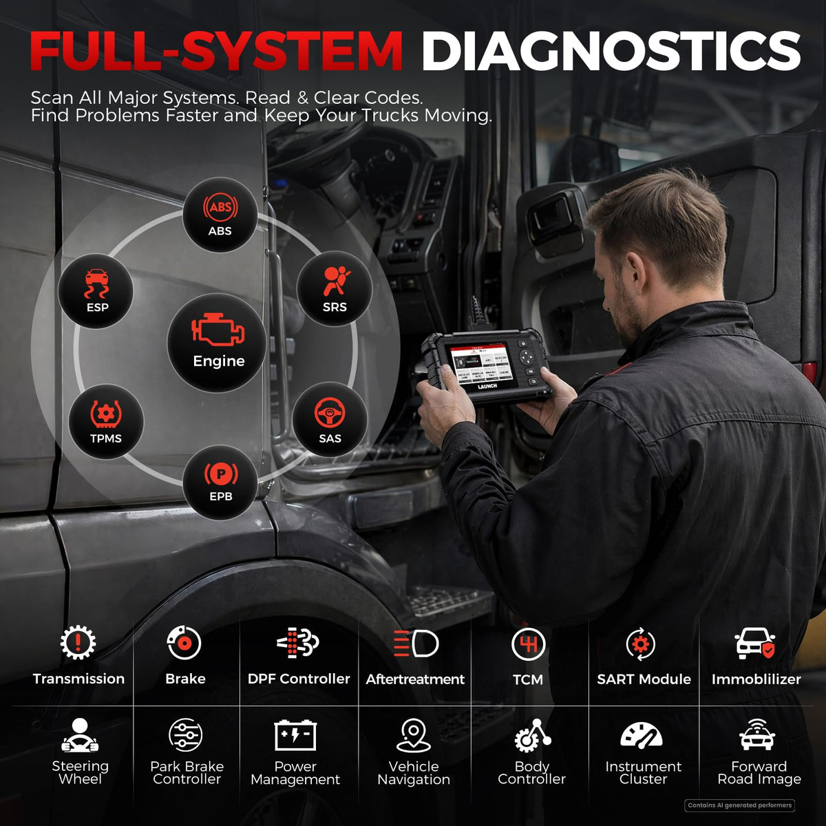 LAUNCH DPF regen screen illustrating forced regeneration control benefit