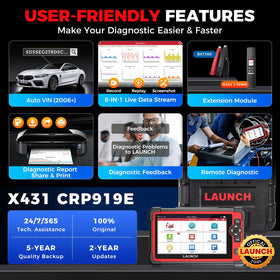 LAUNCH CRP919E paired with BST360 battery tester for comprehensive electrical checks