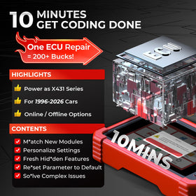 LAUNCH CRP919X close-up of OBD port and connectors demonstrating fast vehicle pairing