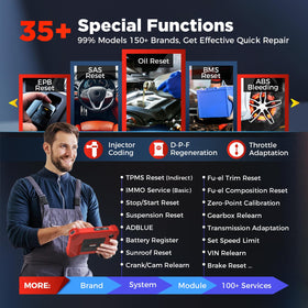 LAUNCH CRP919XBT ECU coding screen showing customizable vehicle settings